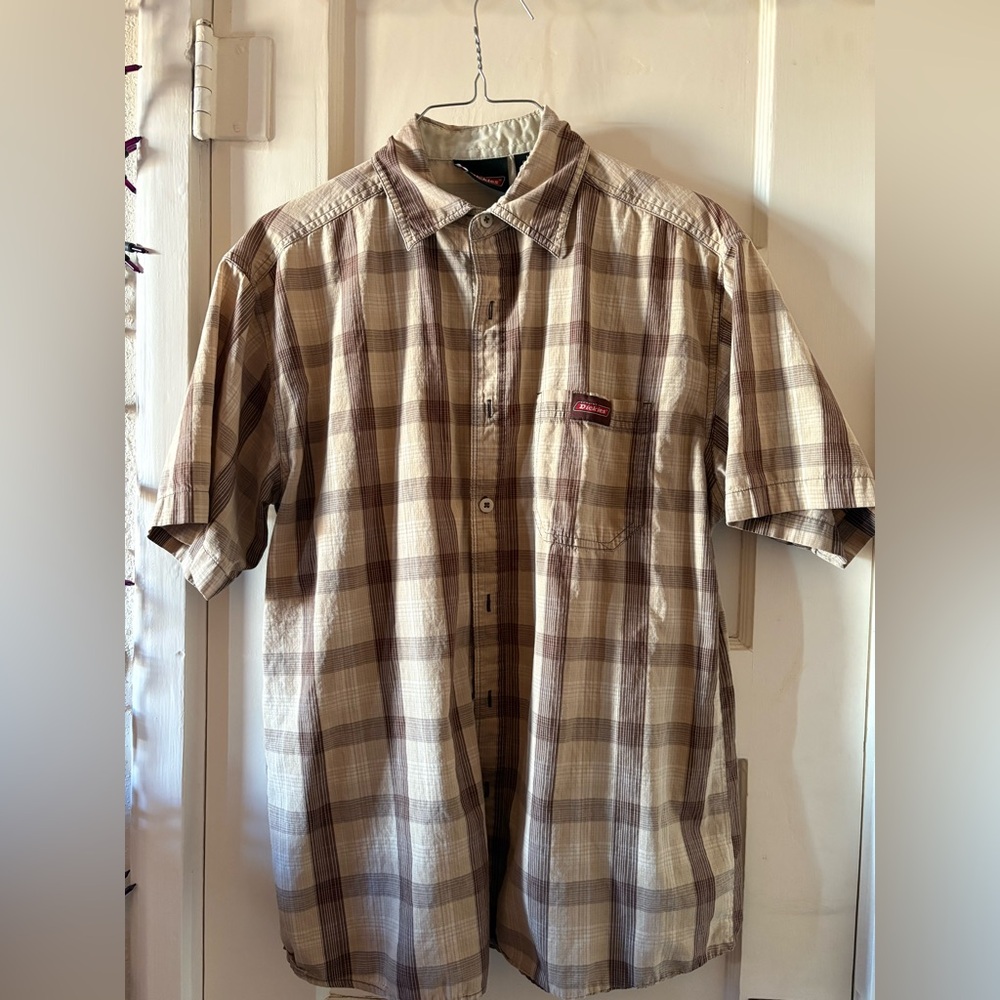Dickies Men's Brown Plaid Shirt
